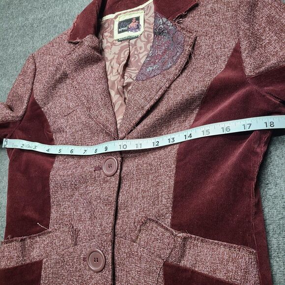 Buffalo David Bitton Jacket Womens Medium Elizabeth Blazer Distressed Lace - Picture 6 of 12